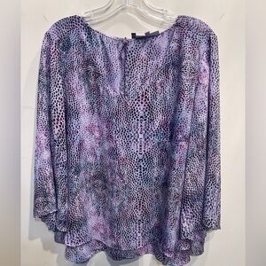 Jennifer Lopez Purple and Black Patterned Blouse